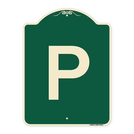 P Symbol Parking Sign Heavy-Gauge Aluminum Architectural Sign